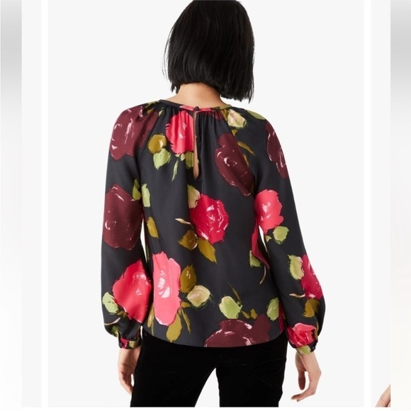 Kate‎ Spade Just Rosy Keyhole Top Silk Size XXS - Picture 3 of 10